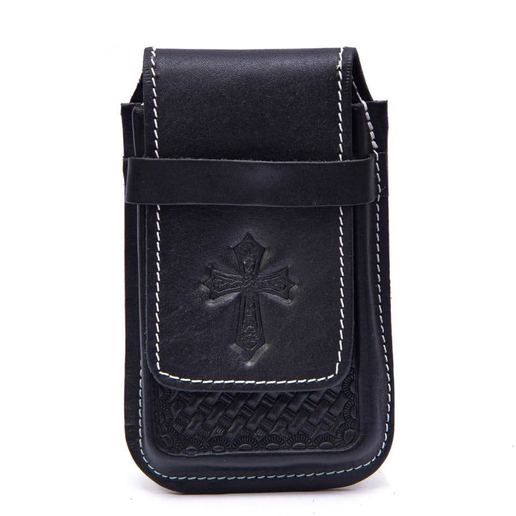 Capinha Para Celular Bainha Country Café Com Passador De Cinto Traseiro Embutido Couro legitimo Cor Preto