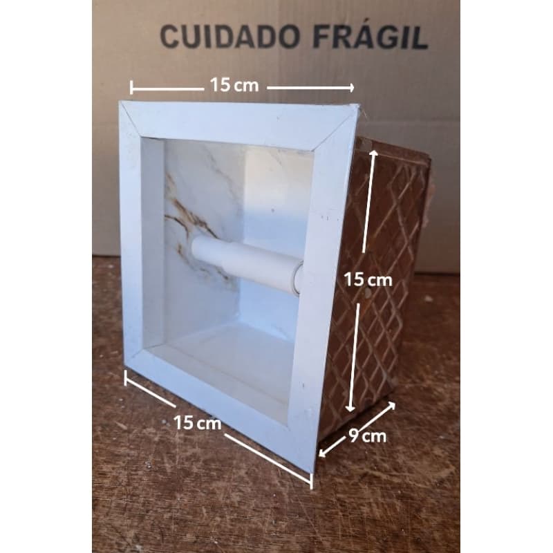 PORTA PAPEL HIGIENICO BRANCO PARA BANHEIRO DE INBUTIR NA PAREDE