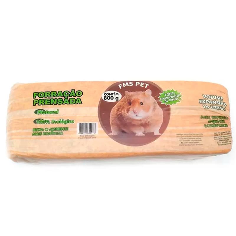 Serragem Prensada 800g – Ideal para Hamsters, Roedores, Aves.