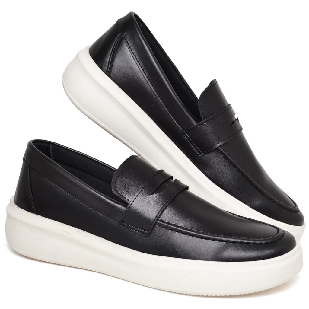 Mocassim Masculino Confortável Casual Preto Marrom Sapato Trabalho Festa Faculdade Sapatenis Social
