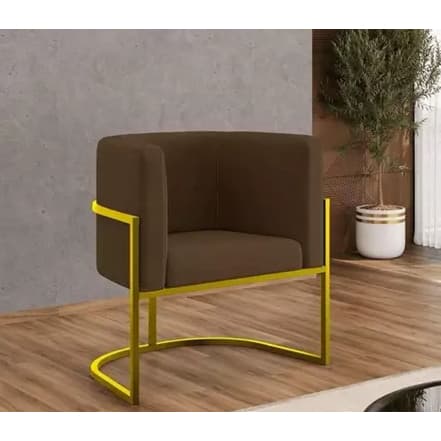 POLTRONA DECORATIVA LUANA BASE DE FERRO