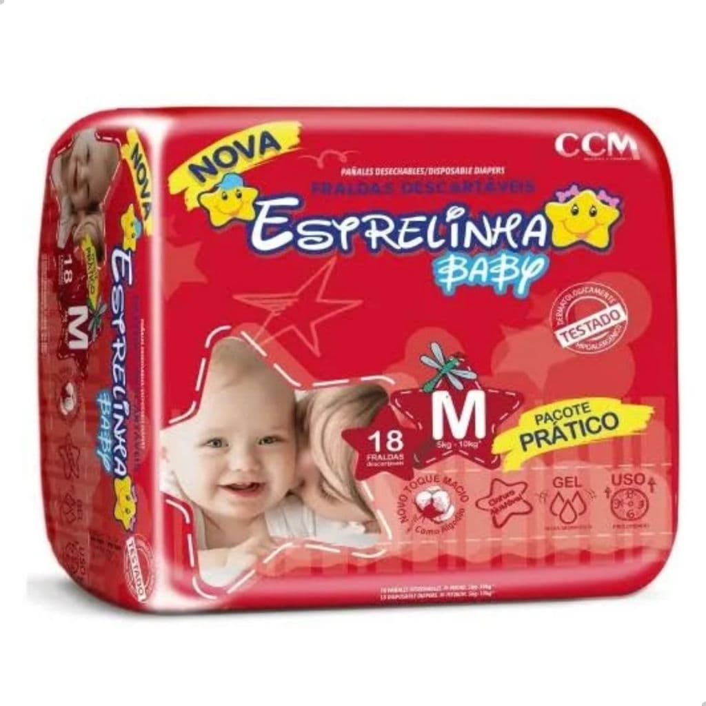 Fraldas Descartáveis Promoção  Estrelinha Baby Tamanho M Superabsorvente 5-12kg CCM