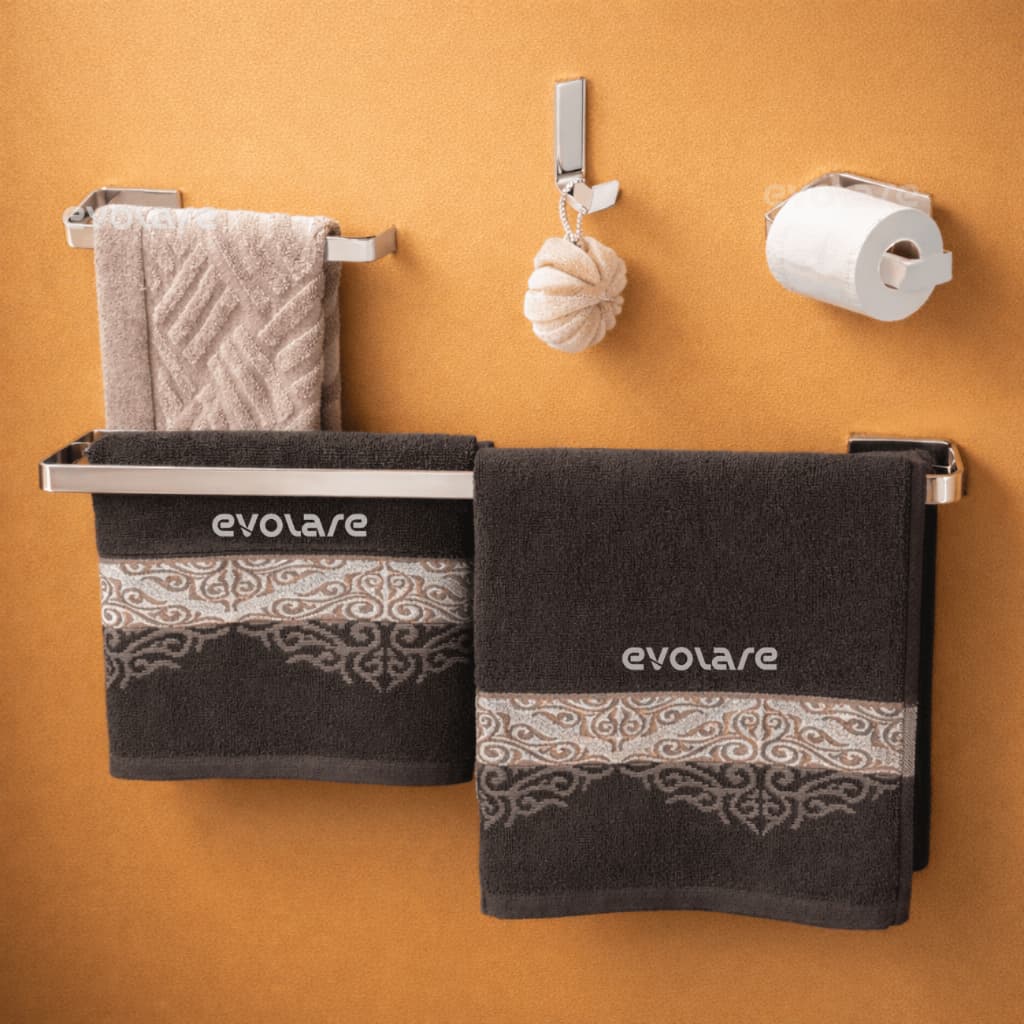Kit de Acessórios 4 Peças Super Luxo com Suporte Toalheiro Duplo Cromado