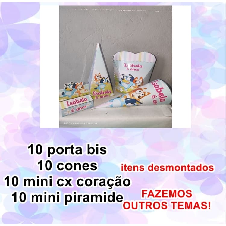 kit 40 itens Bluey Papelaria Personalizada