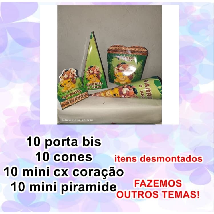 Papelaria personalizada Rei Leão 40 itens