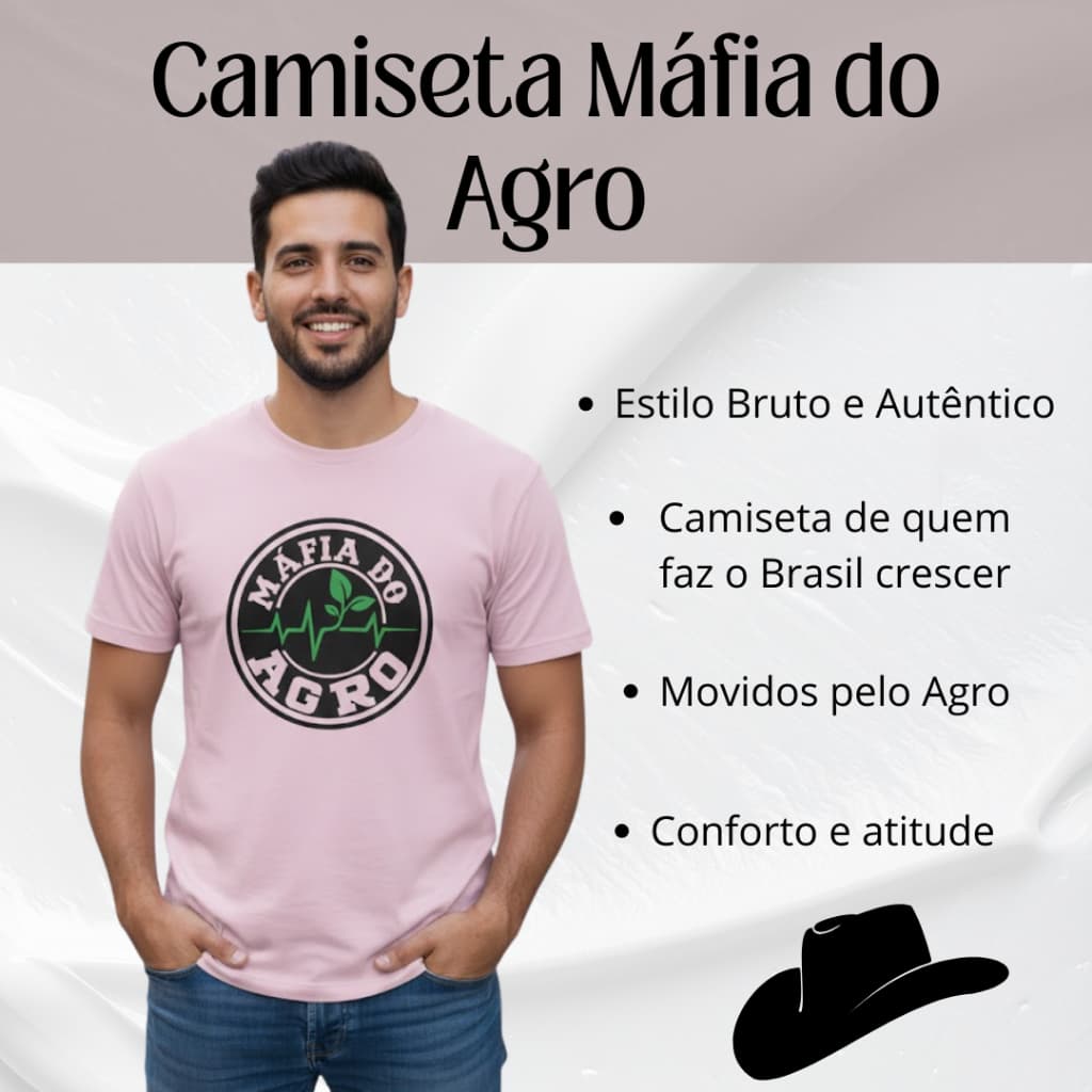 Camiseta Unissex Agro Agronomia 100% Algodão Premium Blusa Estampada Country Alta Qualidade Sertão