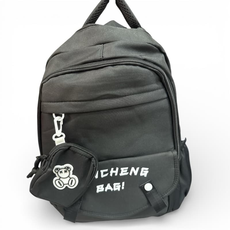 Mochila Preta Feminina com bolsa pequena