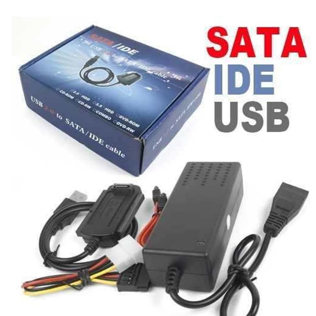 ADAPTADOR CONVERSOR USB 2.0 IDE SATA I E SATA II AUBOR