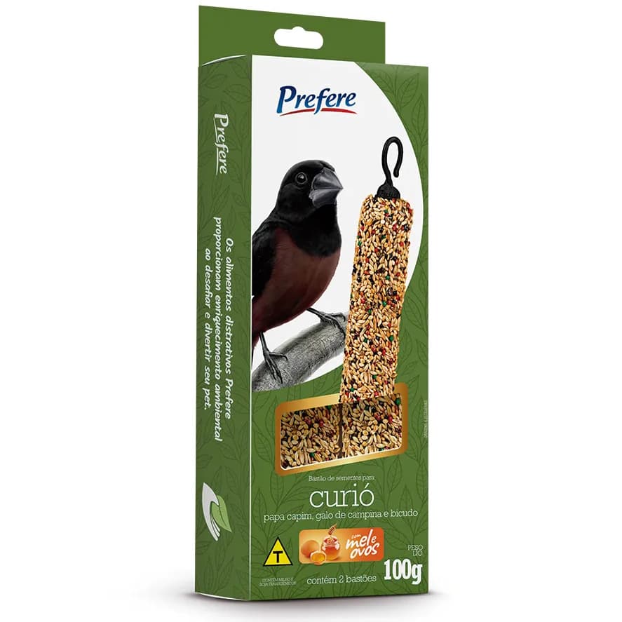 Bastão Prefere Curió 100g – Snack Nutritivo e Saboroso para Curiós e Bicudos