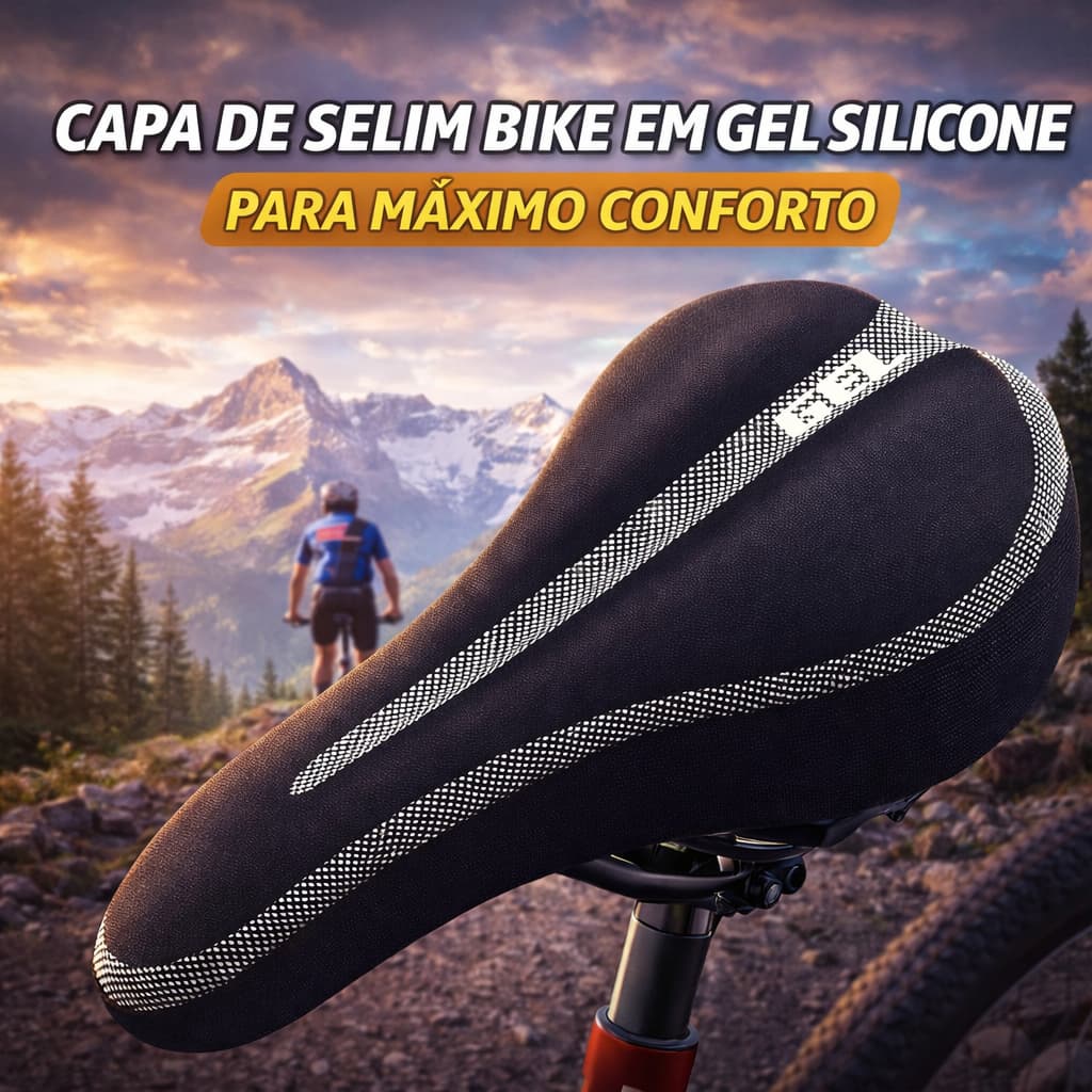 Capa De Selim Bike Gel Silicone Confortável Para Bicicleta Academia E Spinning Macio Com 3 Modelos
