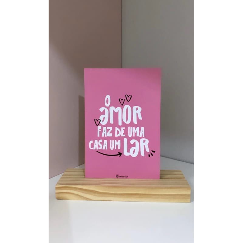 Placa Decorativa - O amor faz de uma casa um lar - Decoração Brasfoot Presentes