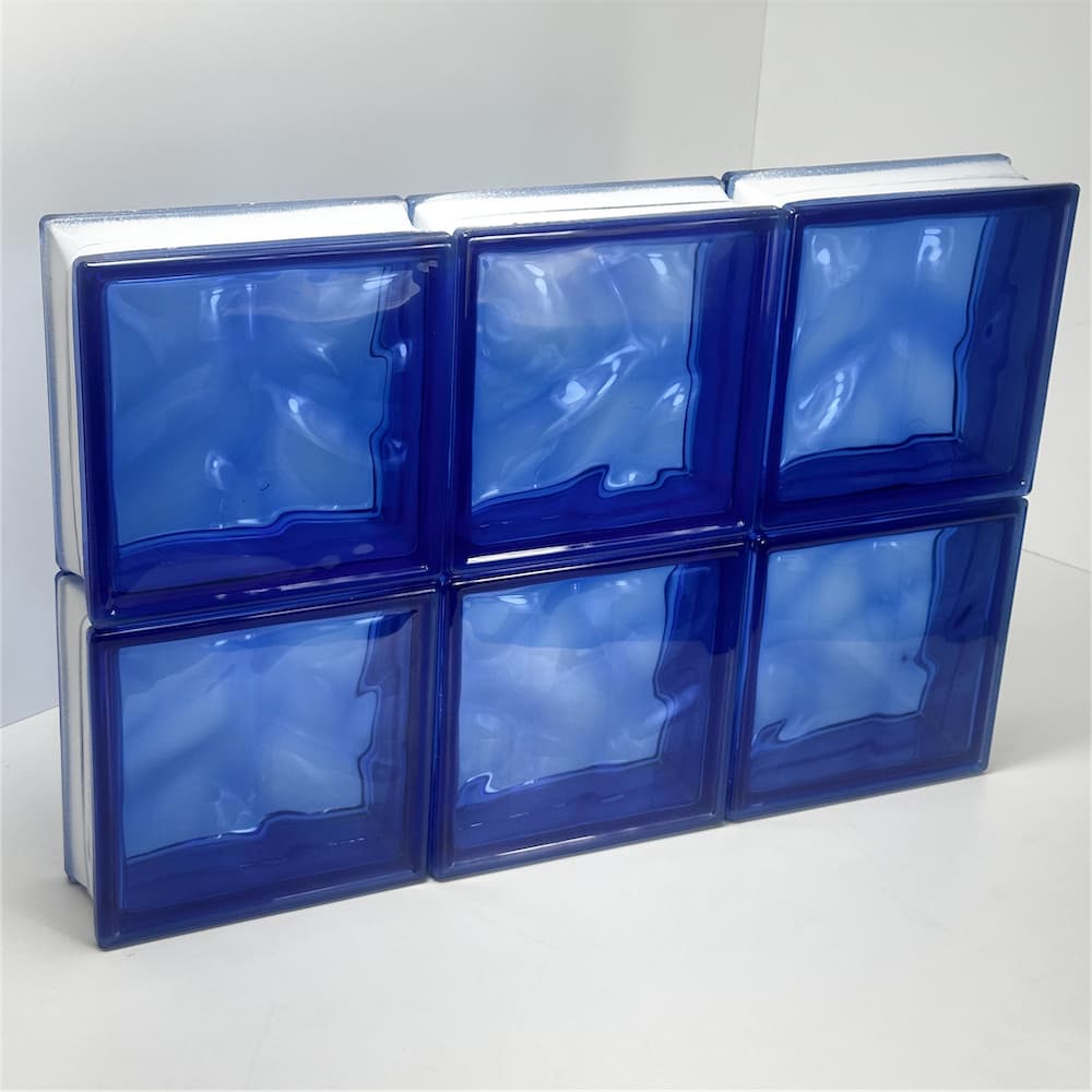 6 Blocos de Vidro Inowar Azul 19x19 Ondulado — Estilo, privacidade e luz para sua obra!