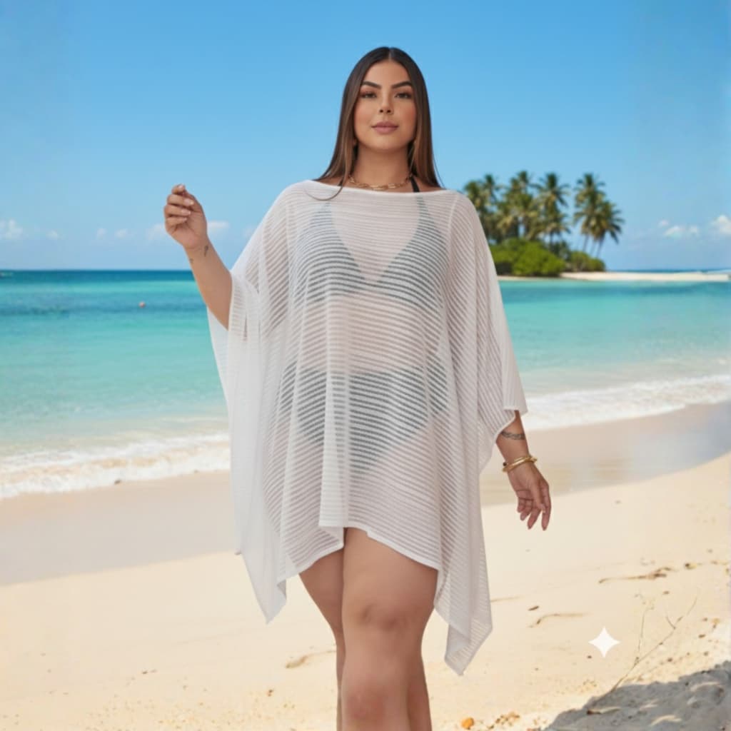 Poncho Plus Size Saída de Praia Feminina Piscina Maternidade Ferias