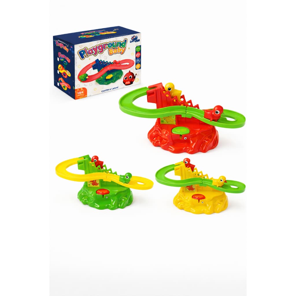 Brinqueo Educativo Mini Playground Baby Montanha Russa Com Patinhos