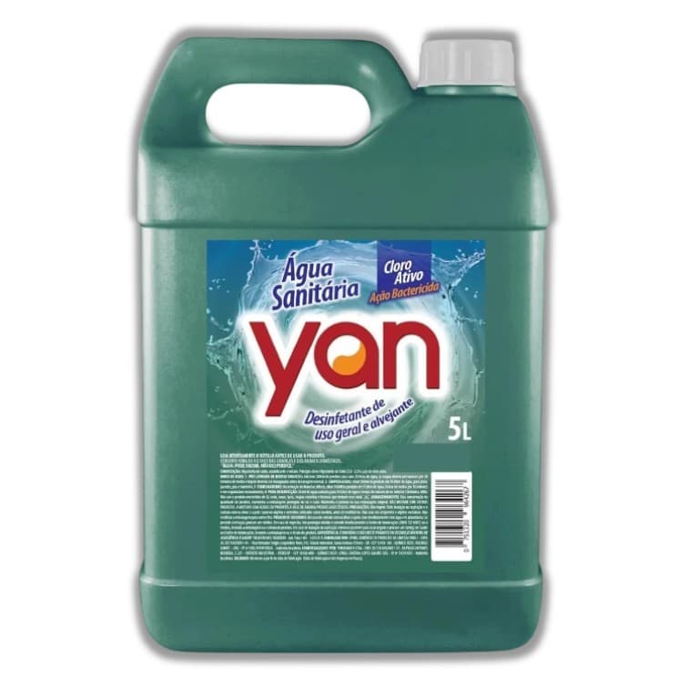 Água Sanitária Yan 5L - Desinfetante De Uso Geral Para Toda Casa