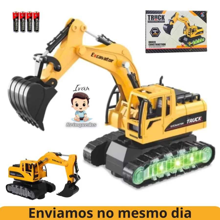 Brinquedo Trator Escavadeira Pá Caminhão Obra Luz E Som/Alegria emoção/desenvolvendo a geração dos pequenos