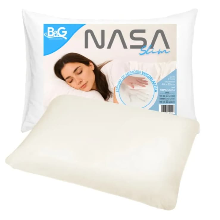 Travesseiro NASA Slim B&G Ortopédico para Fronha 50x70cm Conforto Anatômico - Extremamente macio