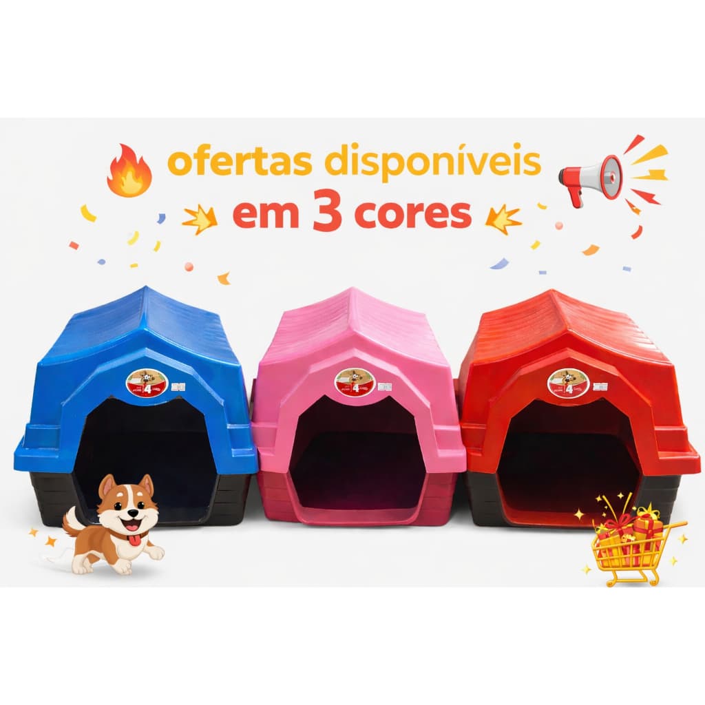 Casinha para Cachorro número 04 porte médio/pequeno - Impermeável e Fácil de Montar