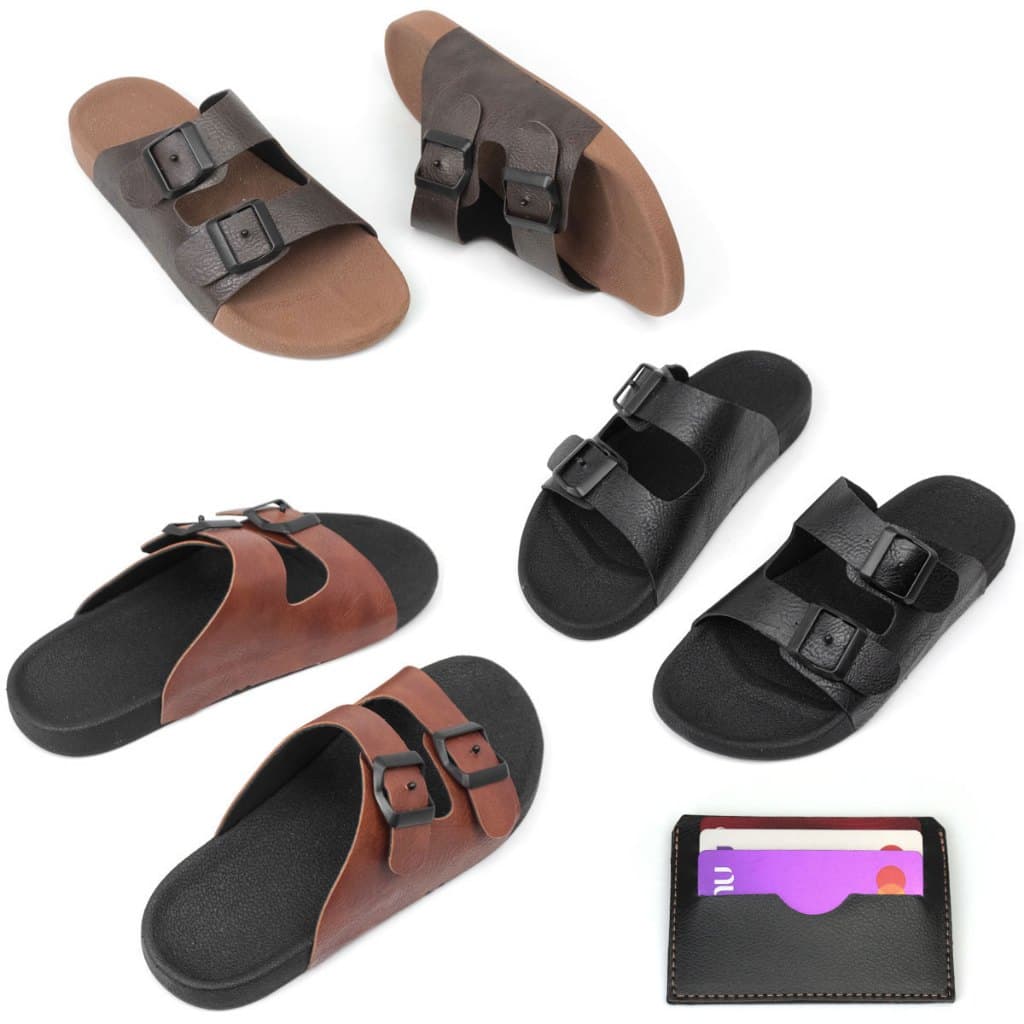 Kit Sandália Papete masculino+ Porta Cartão Chinelo Masculino Estiloso Dia A Dia