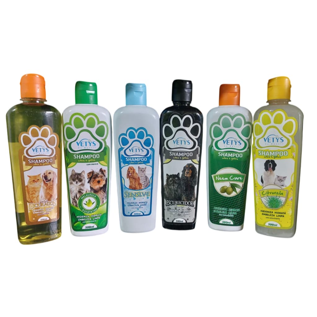 Shampoo 500ml para Cães e Gatos Vetys do Brasil Banho e Tosa