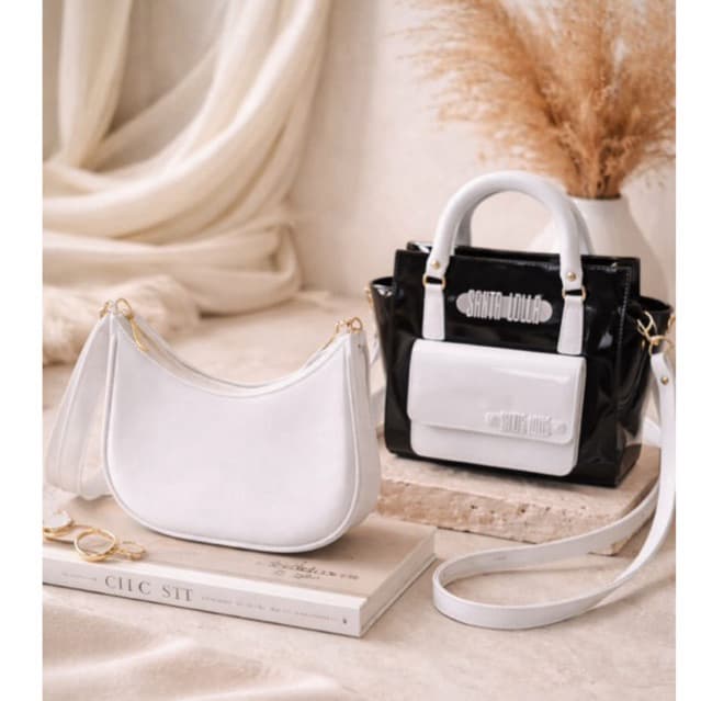 Kit De 2 Bolsas Feminina De Ombro Transversal Tira Colo Bolsa Com Carteira + Bolsa Meia Lua