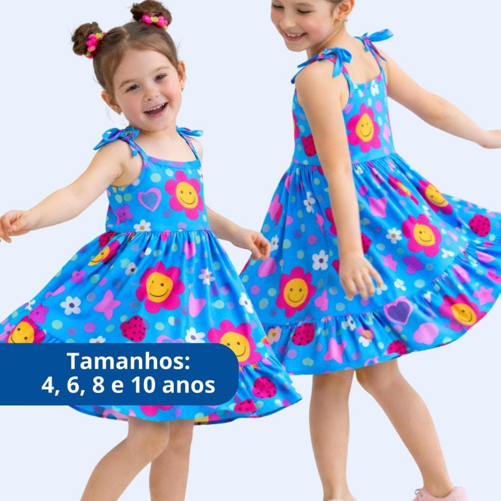 Vestido Infantil Menina Fresquinho Varias cores