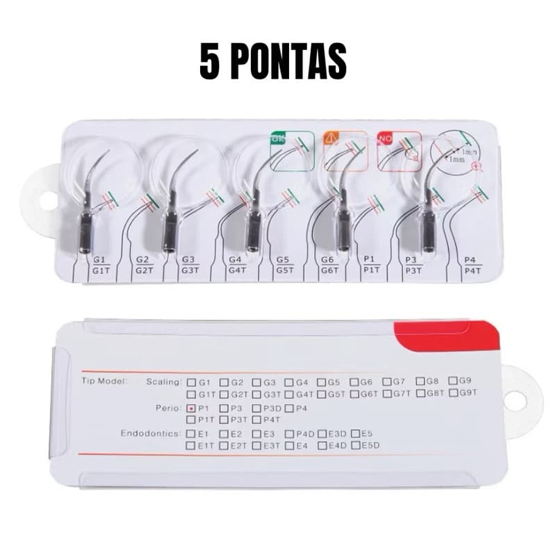 Kit 5 Pontas G1 Ultrassom rosca externa