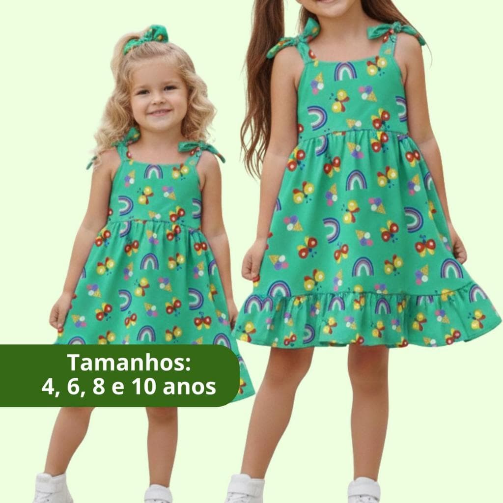 Vestido  Infantil Menina Luxo Verão Estampado
