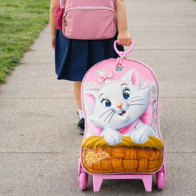 🐱 Mala Infantil Rodinhas 360 Original p/ Viagem Disney Gatinha Marie/ Branca de Neve/Cinderela
