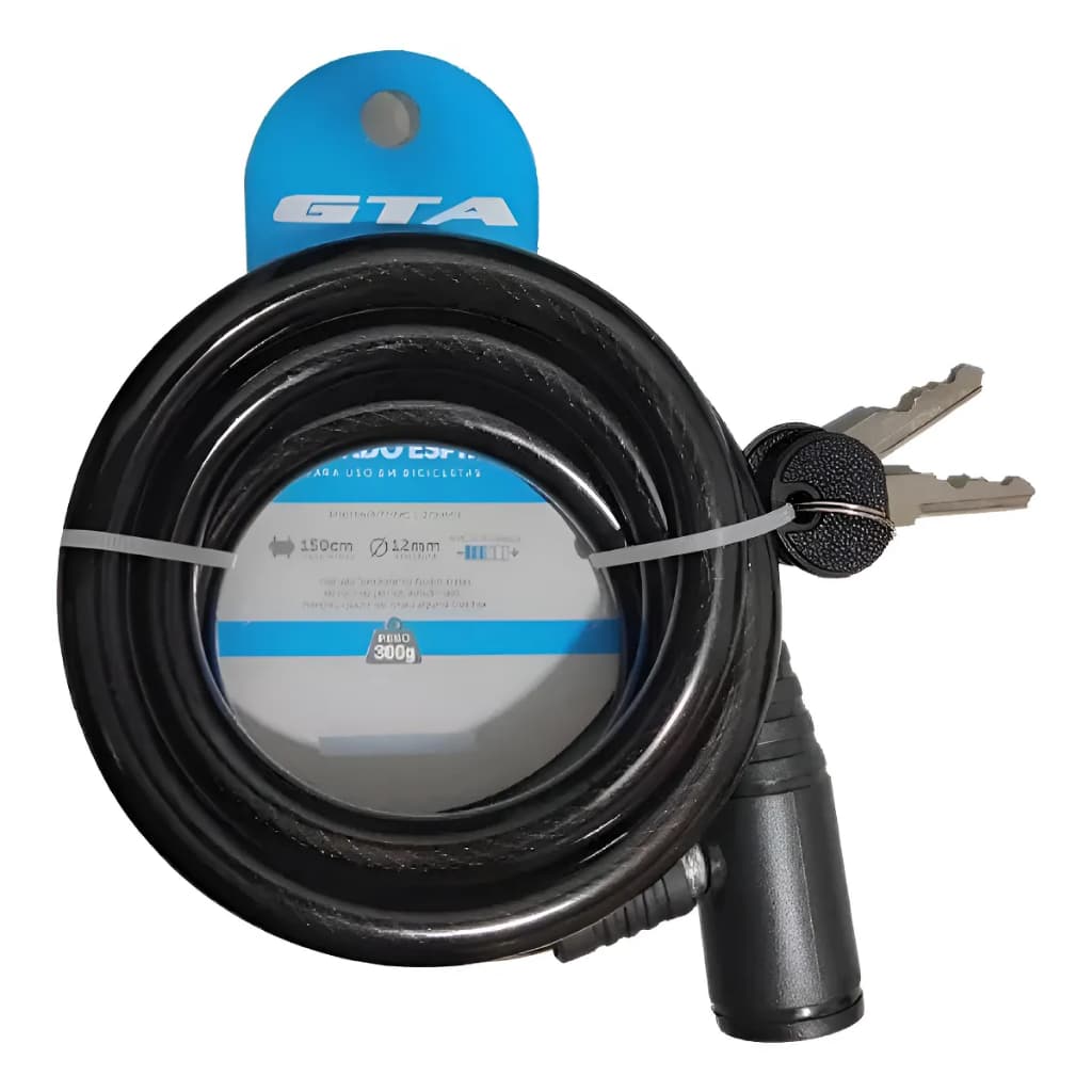 Cadeado Resistente Bike Capacete Chave 12x1500mm S/ Suporte