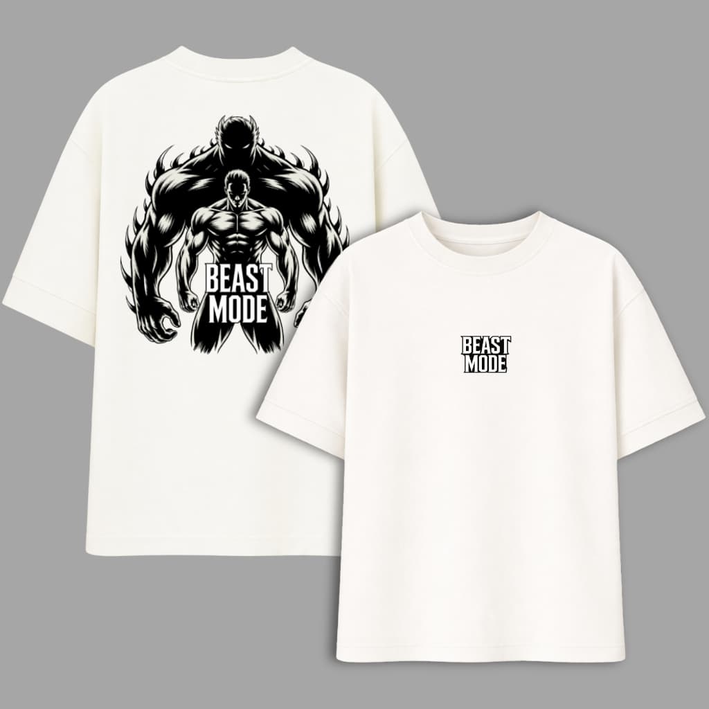 Camiseta Masculina Oversized Academia Beast Mode Academia Streetwear Gym Wear