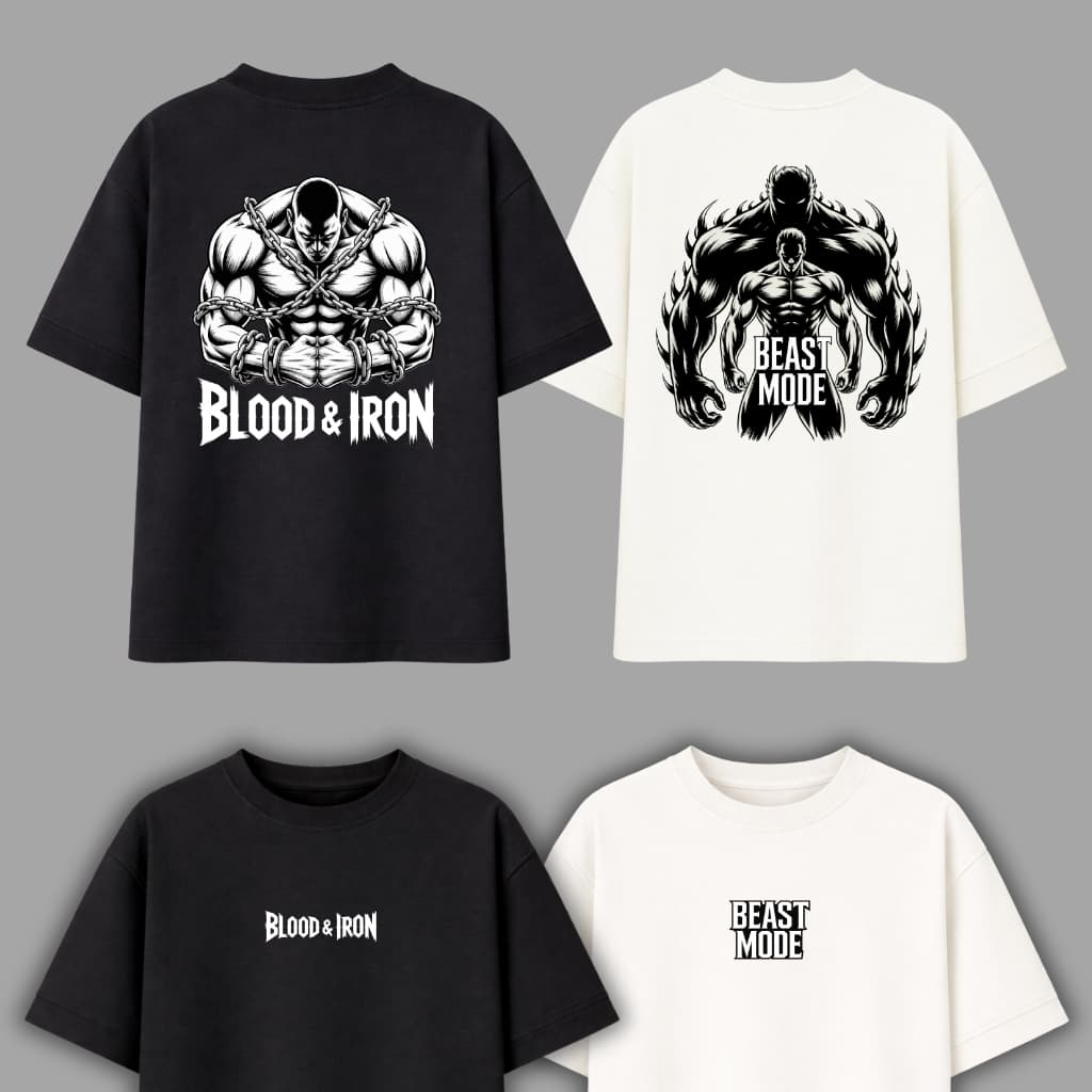 Kit 2 Camiseta Masculina Academia Oversized Algodão Streetwear Gym Wear