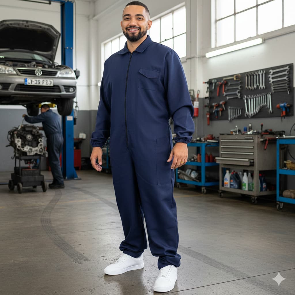 Macacão Oxford Unissex – Uniforme de Trabalho Profissional para Mecânico
