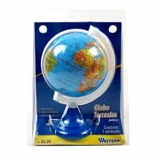 Globo Terrestre Giratório Escolar Mapa Mundi 18cm Decoração De Mesa