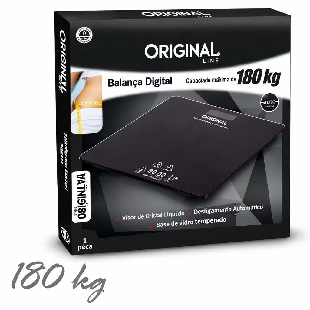 Balança Corporal Digital até 180kg Vidro Temperado