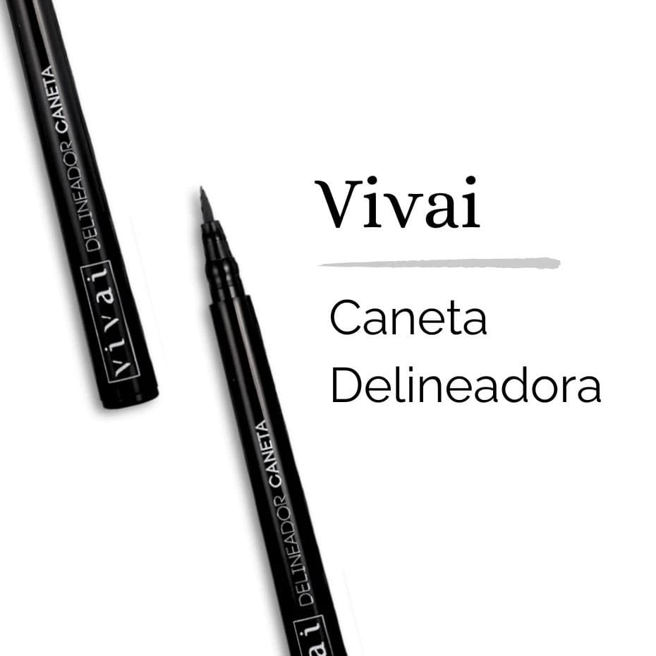 Delineador em Caneta Vivai, Praticidade, Traço Fino, Preciso, Secagem Rápida e Longa Durabilidade