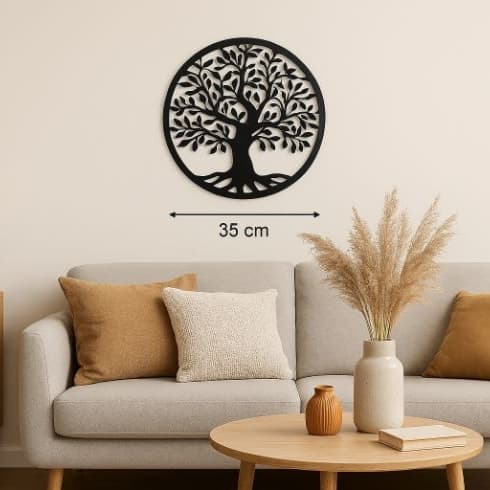 QUADRO DECORATIVO EM CIRCULAR ARVORE DA VIDA