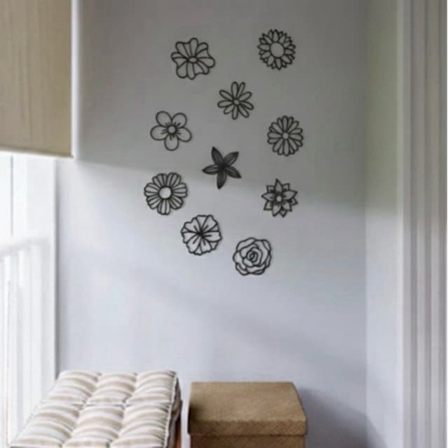 Kit de Flores Decorativas para Parede - 5 ou 10 unidades