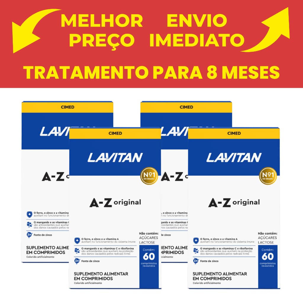 Kit 4 Unidades Lavitan A-z Cimed com 60 Comprimidos