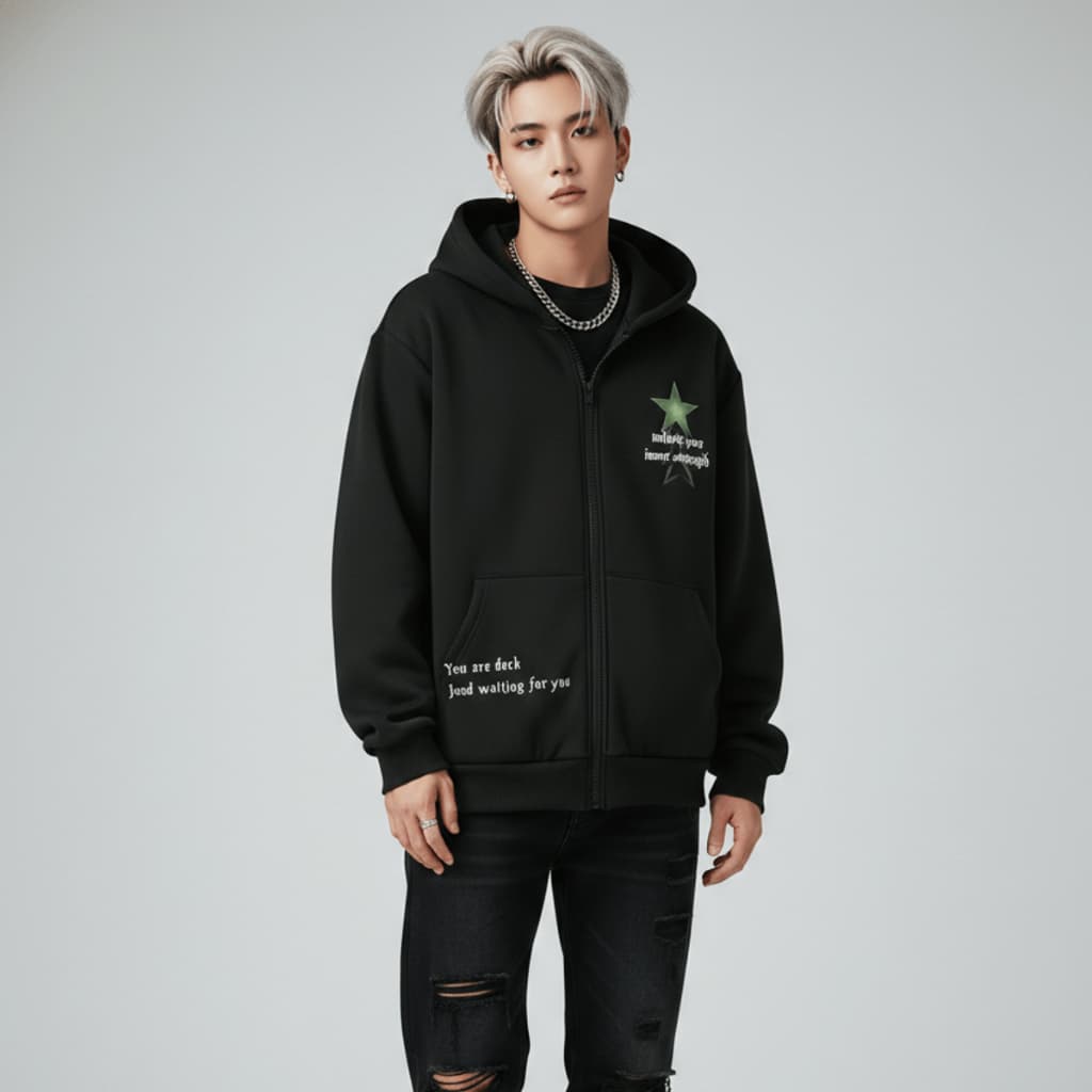 casaco moletom preto goth punk eboy dark grunge oversized gótico y2k cyberpunk streetwear rock