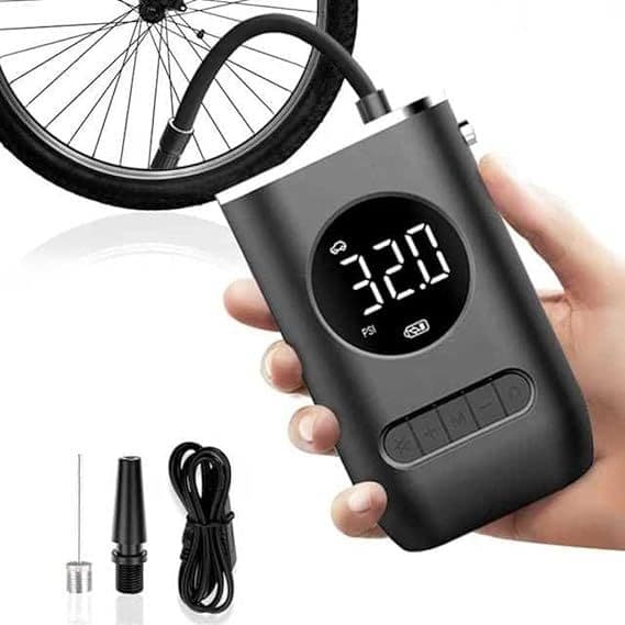 Compressor Bomba de Ar Digital Mini Calibrador de Pneus Carro Moto Bike Com Lanterna Led Portátil