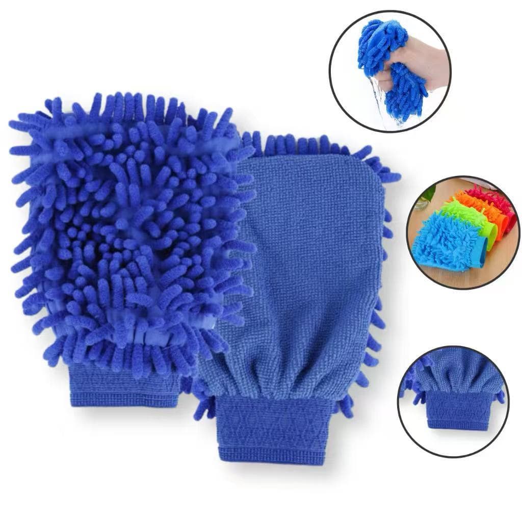 Luva Microfibra Chenile Microfibra Lavar Carro Limpeza Multiuso Resistente