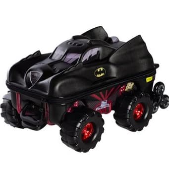 Mala Infantil Batman Batmóvel 3D com Rodinhas Preta | Mala de Viagem Infantil