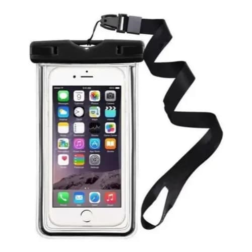 Capa Protetora Celular Impermeável A Prova D´Água Universal Preta Praia Piscina Cor Preta