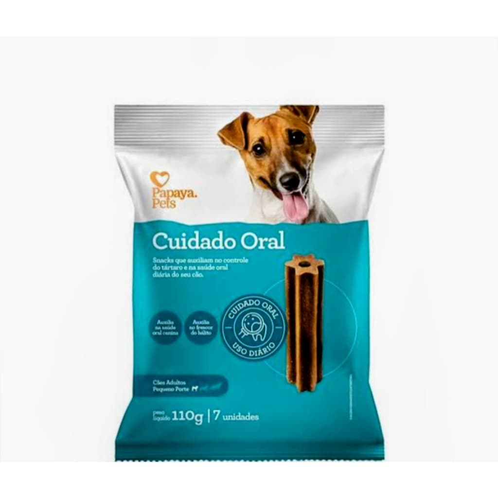 Petisco Cuidado Oral Snacks Papaya Pets Para Cães de Pequeno Porte 110g