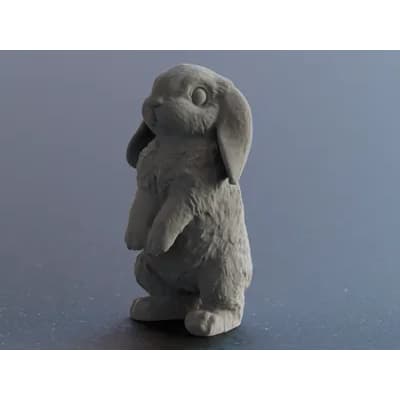Escultura minimalista de Coelho em pé 3D