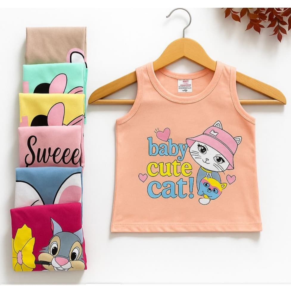 🩷 Blusinha Infantil Baby Cute Cat – 100% Algodão 🐱✨