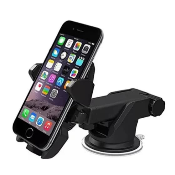 Suporte Celular Gps Carro Veicular Giro 360 Trava Automatica - Preto