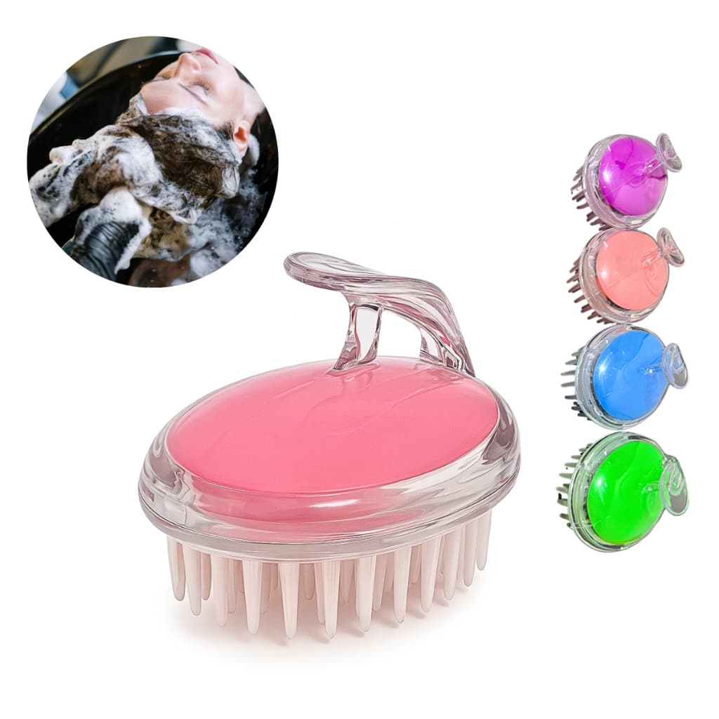 Escova Massageadora De Silicone-Para Banho Massageador De Cabelo Lavagem Do Couro Cabeludo Com Shampoo