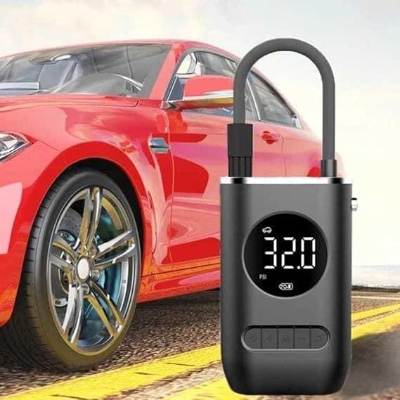 Mini Bomba de Ar Digital Compressor e Calibrador de Pneus Carro Moto Bike Com Lanterna Led Portátil